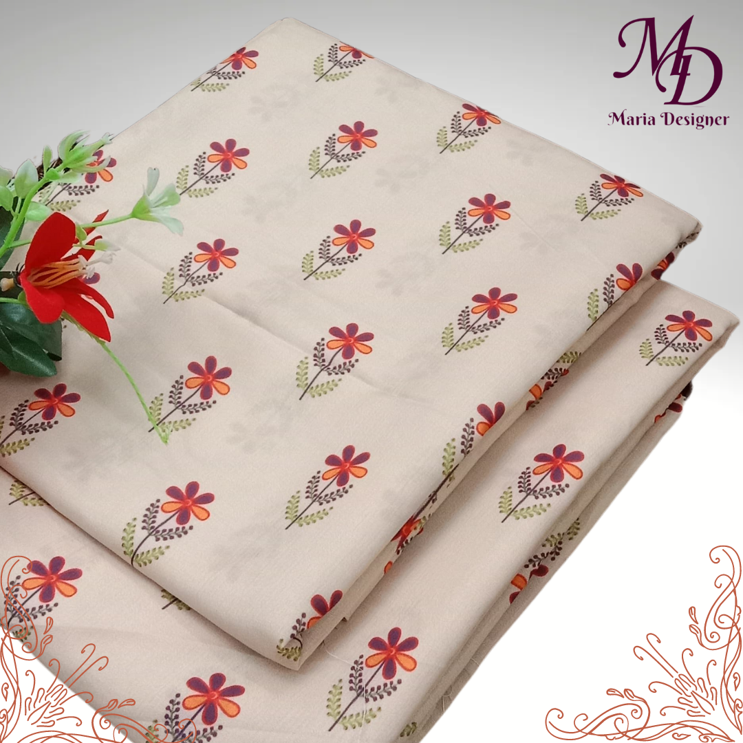 2 Pcs Printed Polly Lawn (Pearl Blossom)