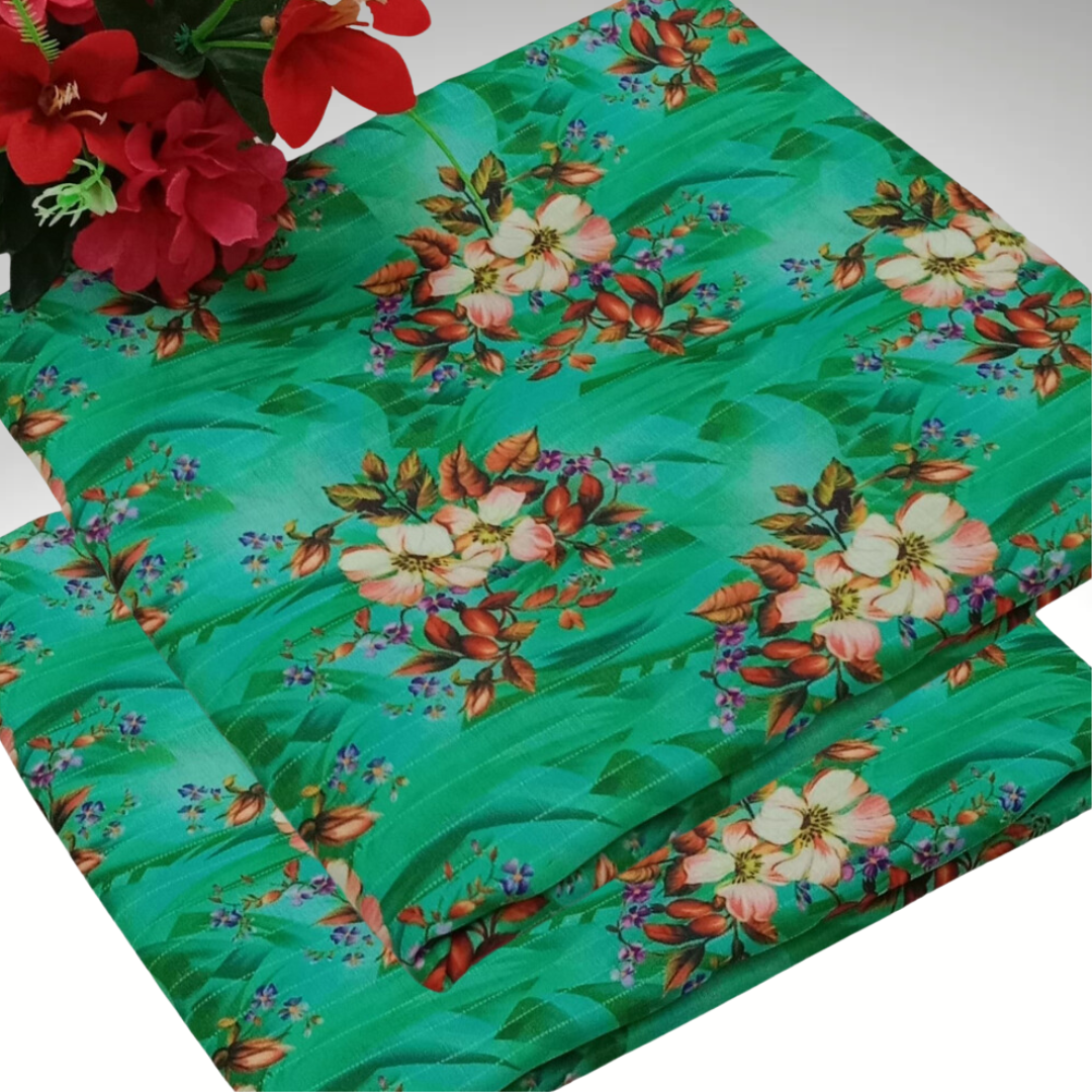 2 Pcs Printed Polly Lawn (Green)