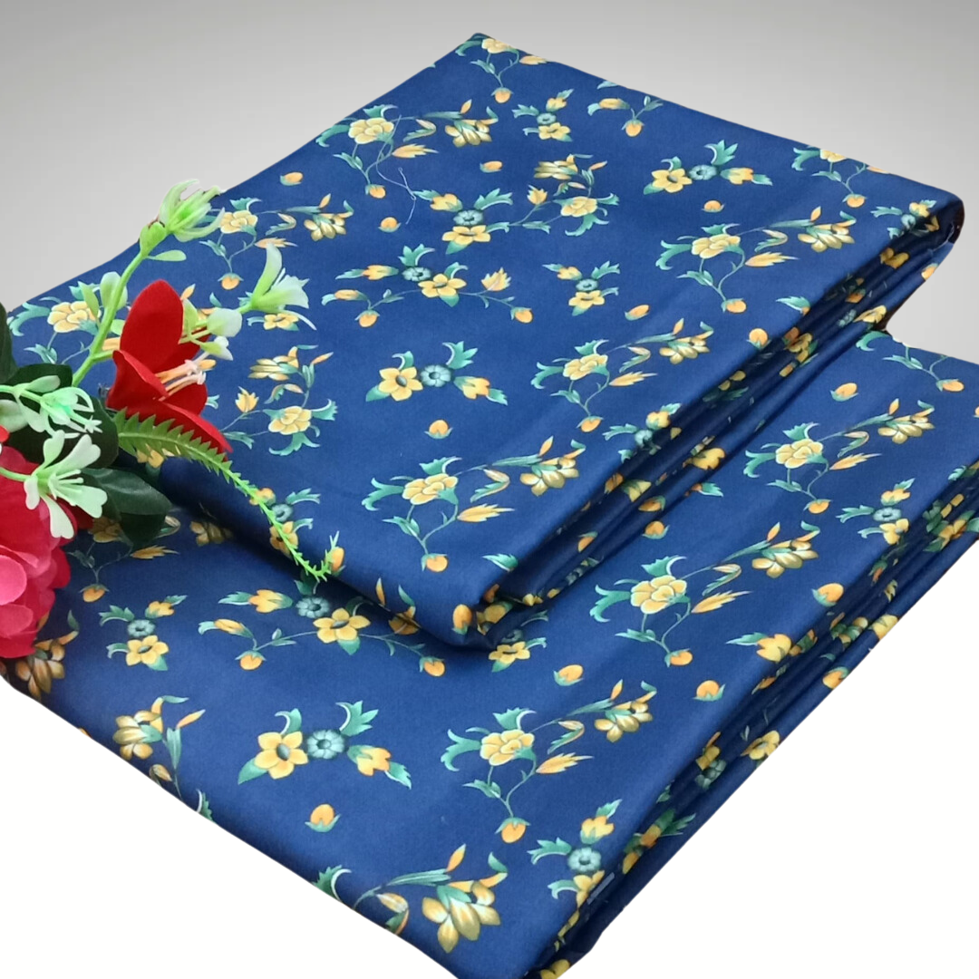 2 Pcs Printed Polly Lawn (Blue)