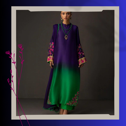 3-Piece Unstitched Shamoze Silk Suit