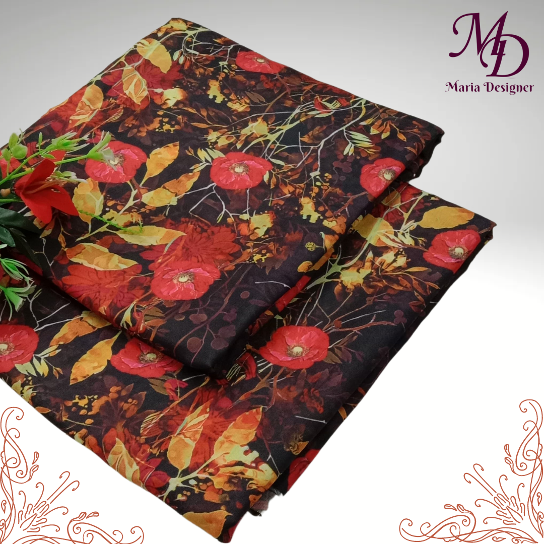 2 Pcs Printed Polly Lawn (Rustic Charm)