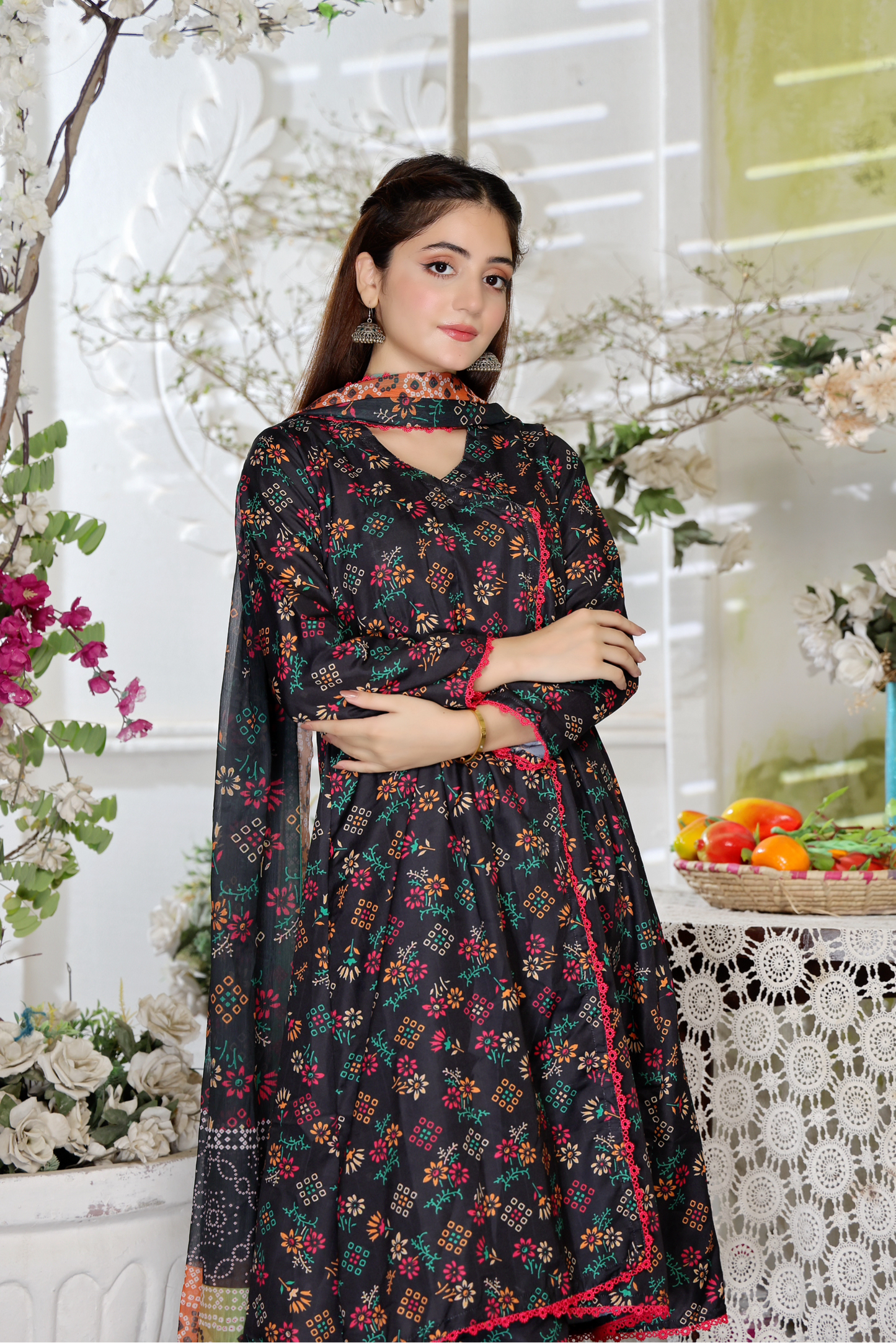 Unstitched Swiss Lawn Dress (Black)