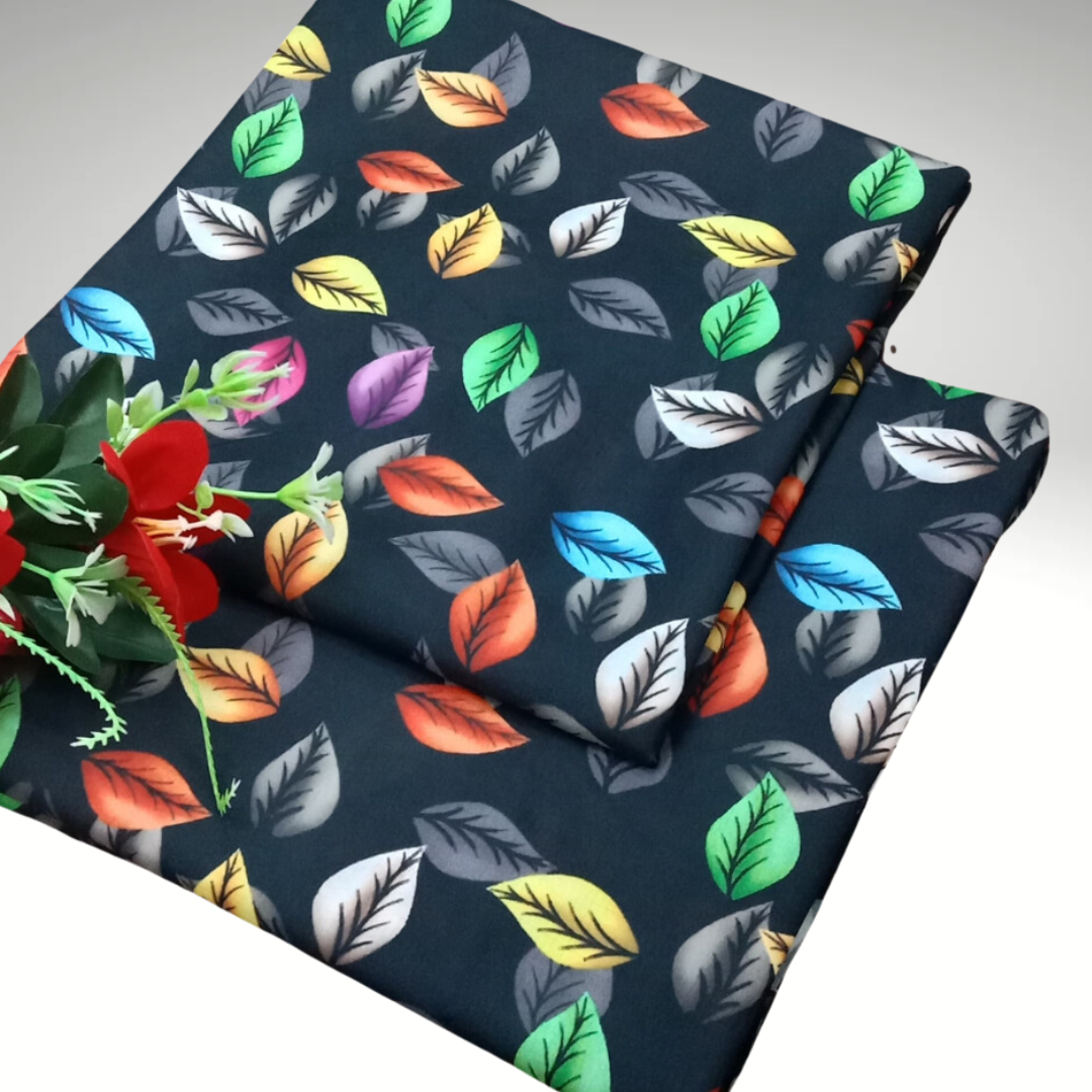 2 Pcs Printed Polly Lawn (Leafy Lagoon)