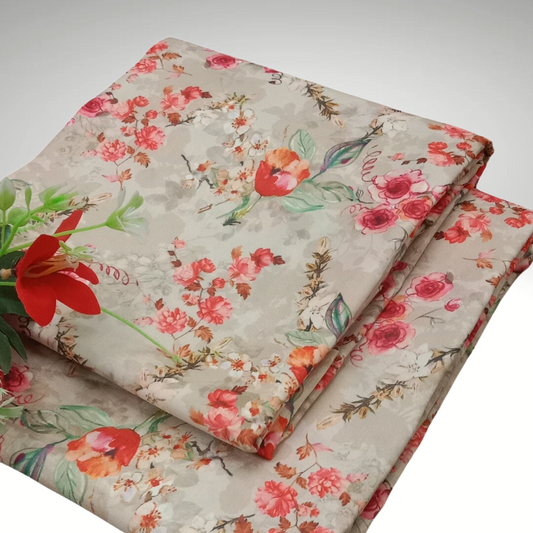 2 Pcs Printed Polly Lawn