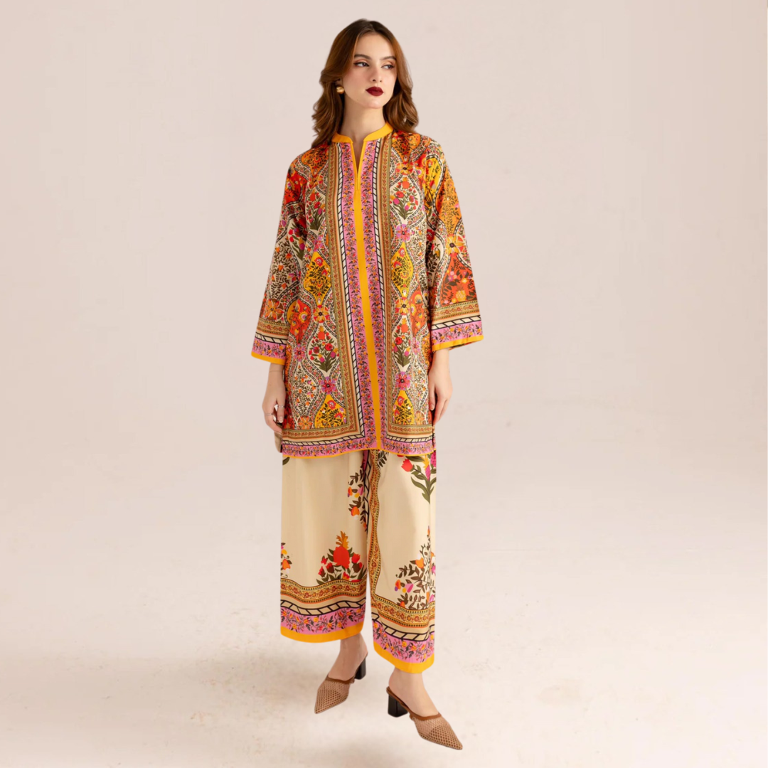 3-Piece Unstitched Digital Printed Suit (Rustic Charm)