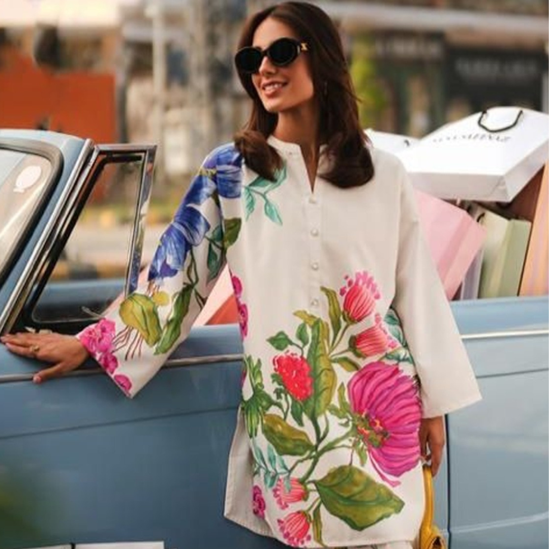 3-Piece Unstitched Digital Printed Suit (Floral)