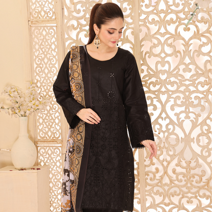 Black Chikan Kari Dress