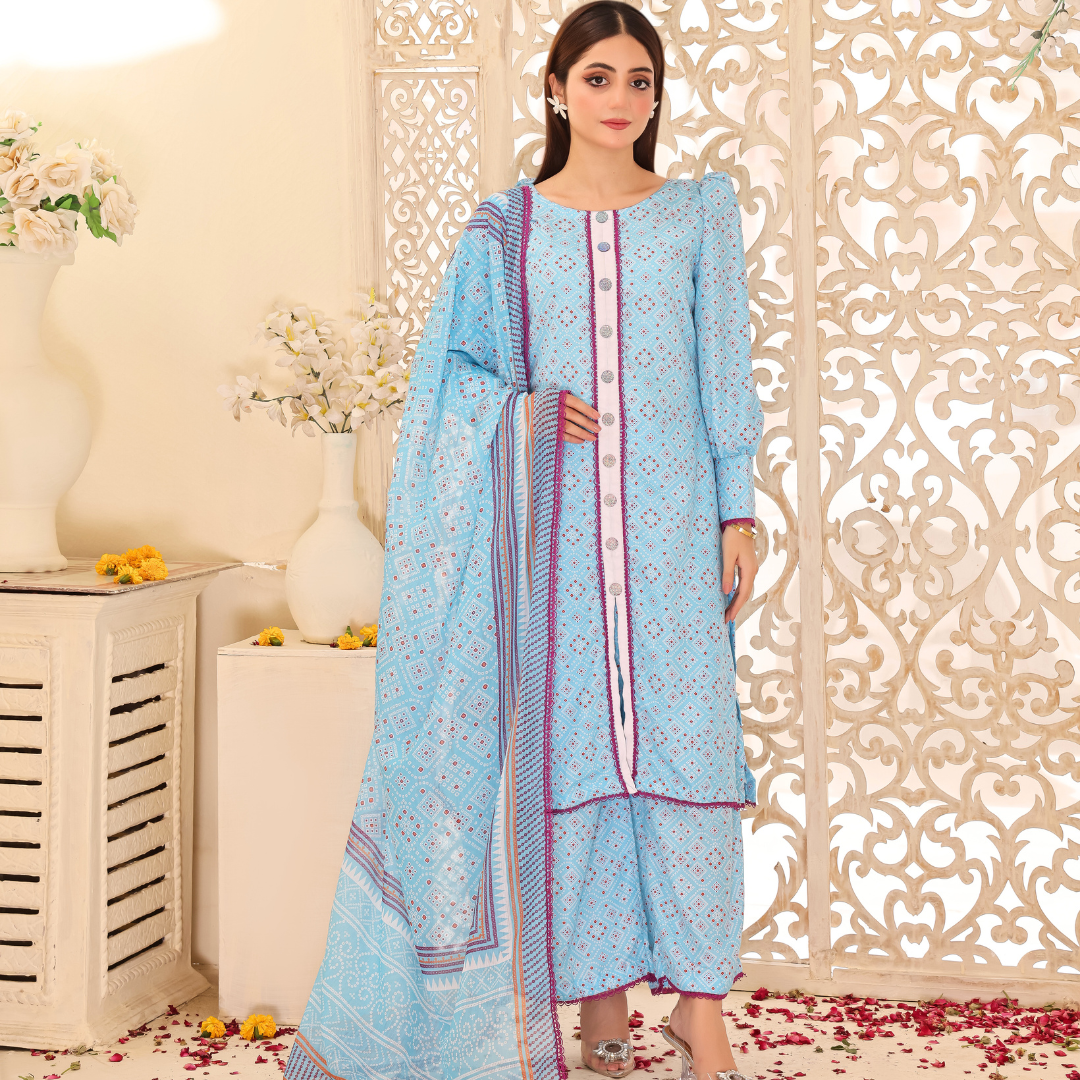 Unstitched Swiss Lawn Dress