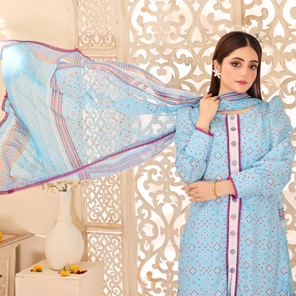 Unstitched Swiss Lawn Dress