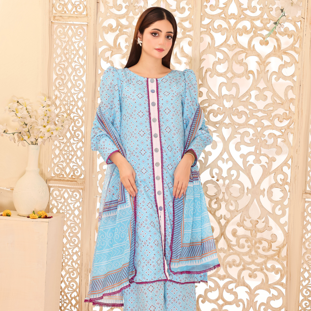 Unstitched Swiss Lawn Dress