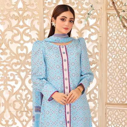 Unstitched Swiss Lawn Dress