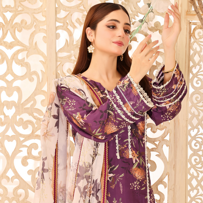 Unstitched Swiss Lawn Dress