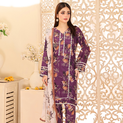 Unstitched Swiss Lawn Dress