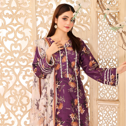 Unstitched Swiss Lawn Dress