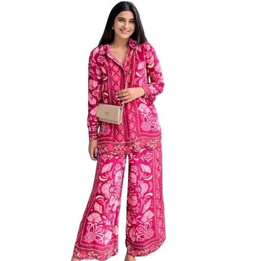 3-Piece Unstitched Digital Printed Suit (Pink)