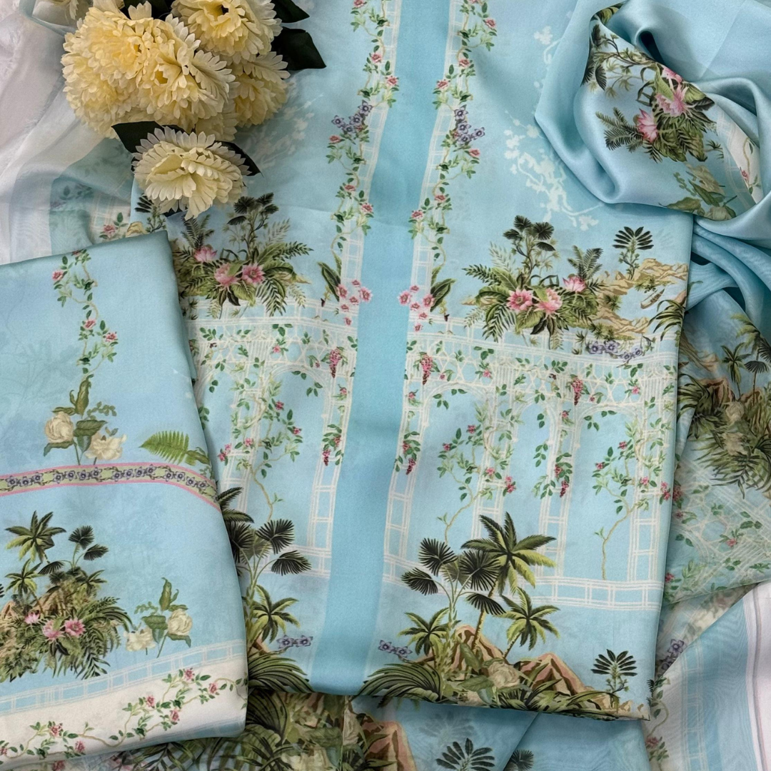 3-Piece Unstitched Digital Printed Suit (Morning Glory)